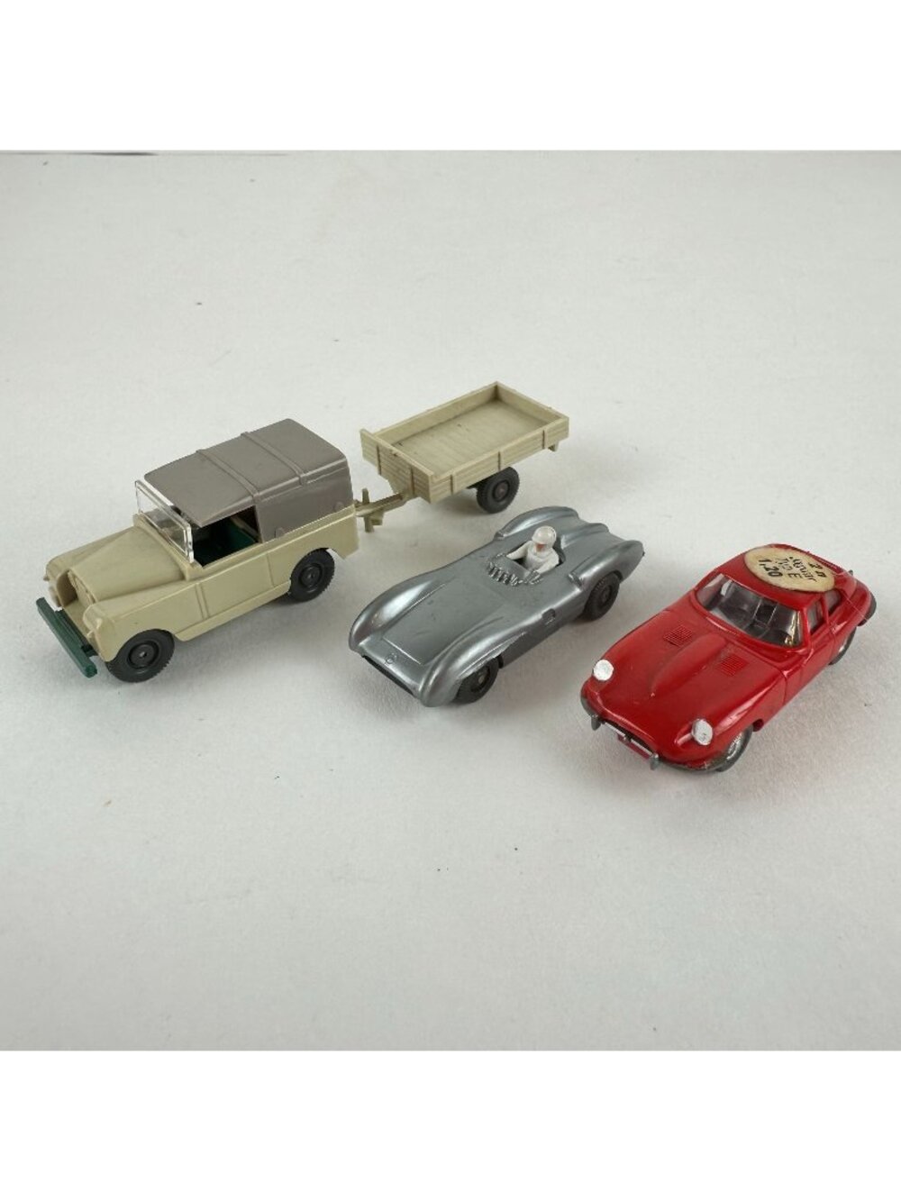 Vintage Wiking Plastic Lot Mercedes Rennwagen Land Rover Trailer Jaguar